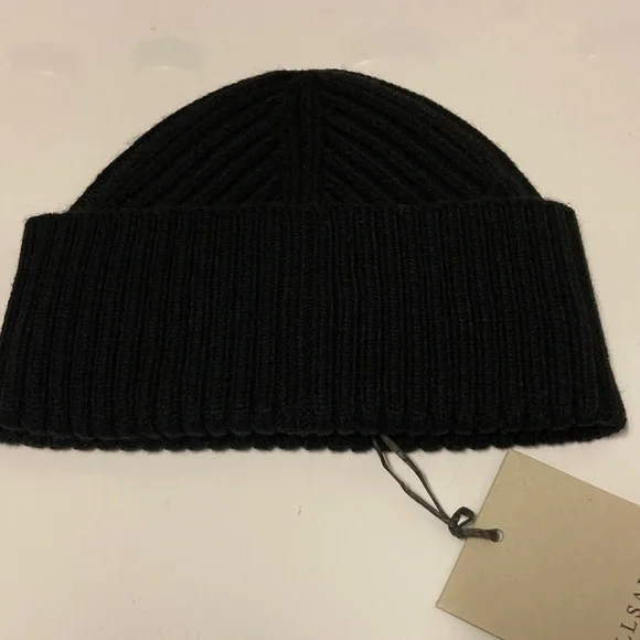 All Saints Black Ribbed Knit Beanie - Picture 4 of 4
